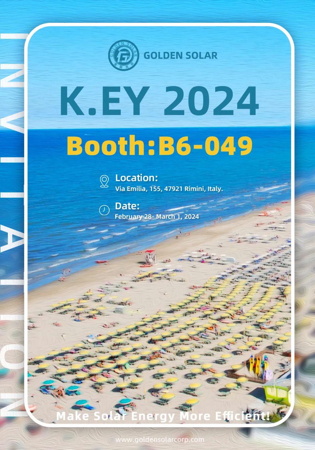 Upcoming Exhibitions | Golden Solar invites you to meet at K.EY 2024