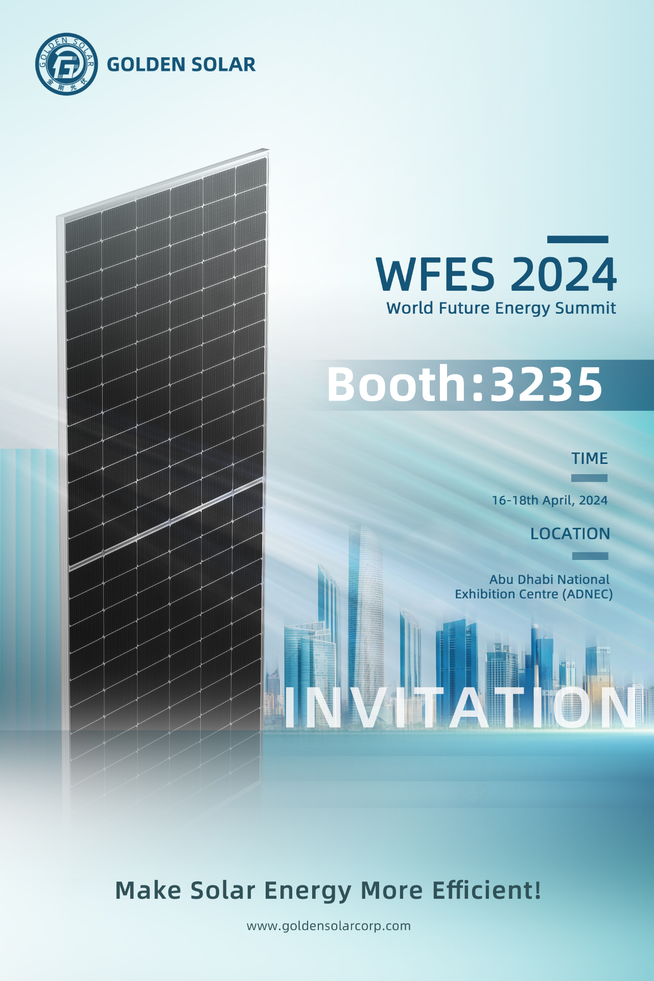 Upcoming Exhibitions | Golden Solar Invites You to Meet at WFES 2024