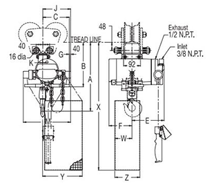 YAL suspension handle type, 250kg and 500kg