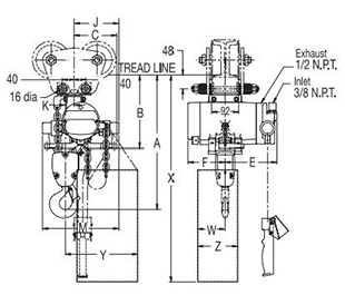 YAL suspension handle type, 1000kg