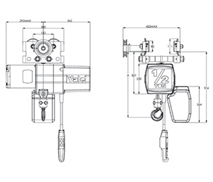 YJL hand pulled trolley type, 250-2000 kg