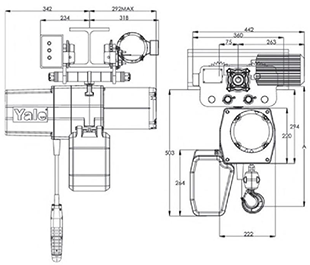 YJL electric trolley type (cross shaped), 250-2000 kg