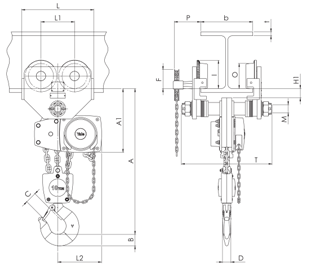 Yalelift ITG ATEX.10000 kg.Triple chain