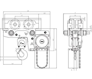 Yalelift LHP/LHG ATEX.5000 kg. Double chain