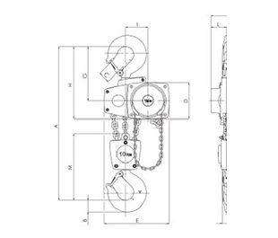 Yalelift 360 ATEX.10000 kg.Triple chain