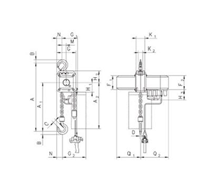 CPA ATEX hook type, 2000-3000 kg, single chain