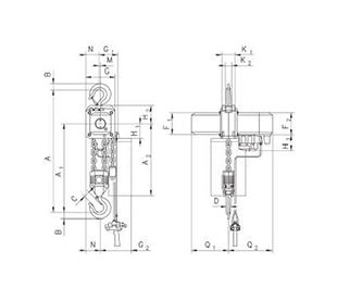 CPA ATEX hook type, 4000-5000 kg, double chain