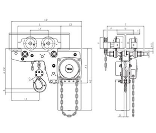 Yalelift LHG ATEX.500-3000 kg.Single chain