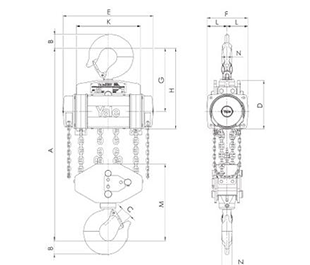 Yalelift 360 ATEX.20000 kg.6-chain