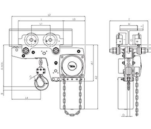 Yalelift LHP ATEX.500-3000 kg.Single chain