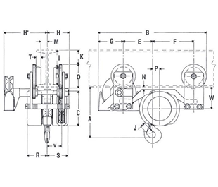 Zephyr trolley combination push type, 500-2000 kg